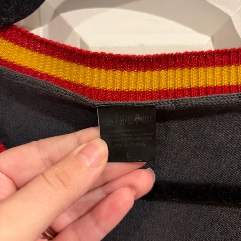 Gryffindor Harry Potter Charcoal Cardigan with Red and Gold Trim